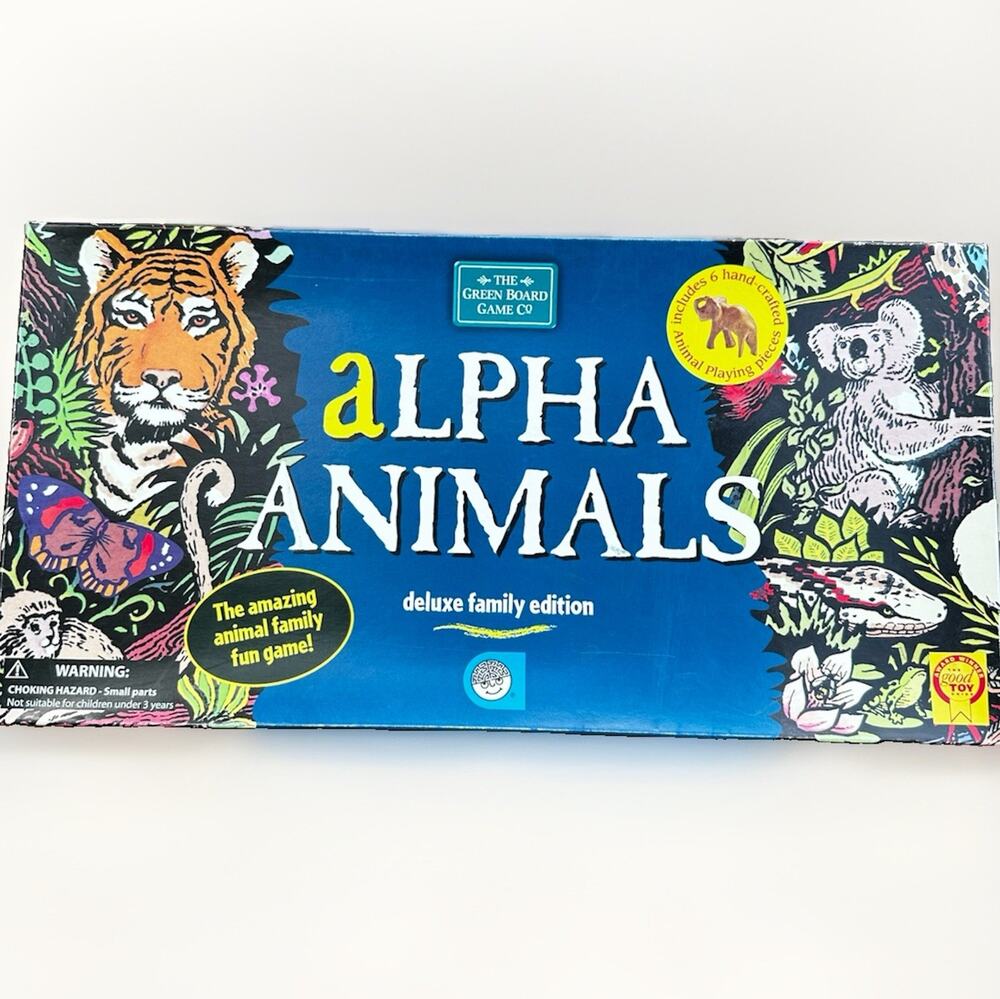 VTG 1999 Green Board Game Co Alpha Animals Game Deluxe Family Edition Y2K GUC